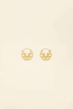 Cut-out hoop earrings in gold-plated brass