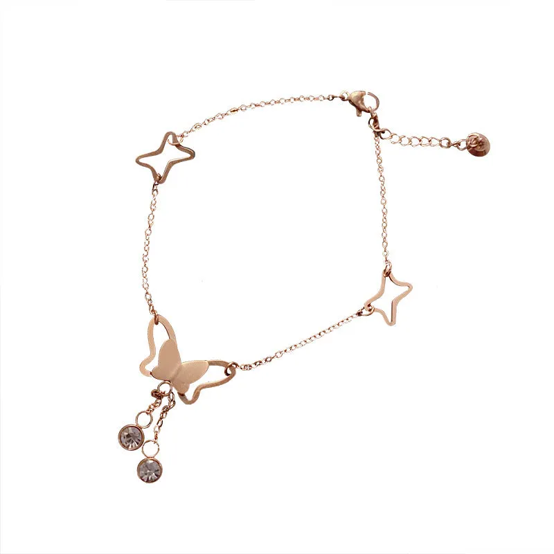 Delicate Butterfly Pendant Women Anklets Jewelry