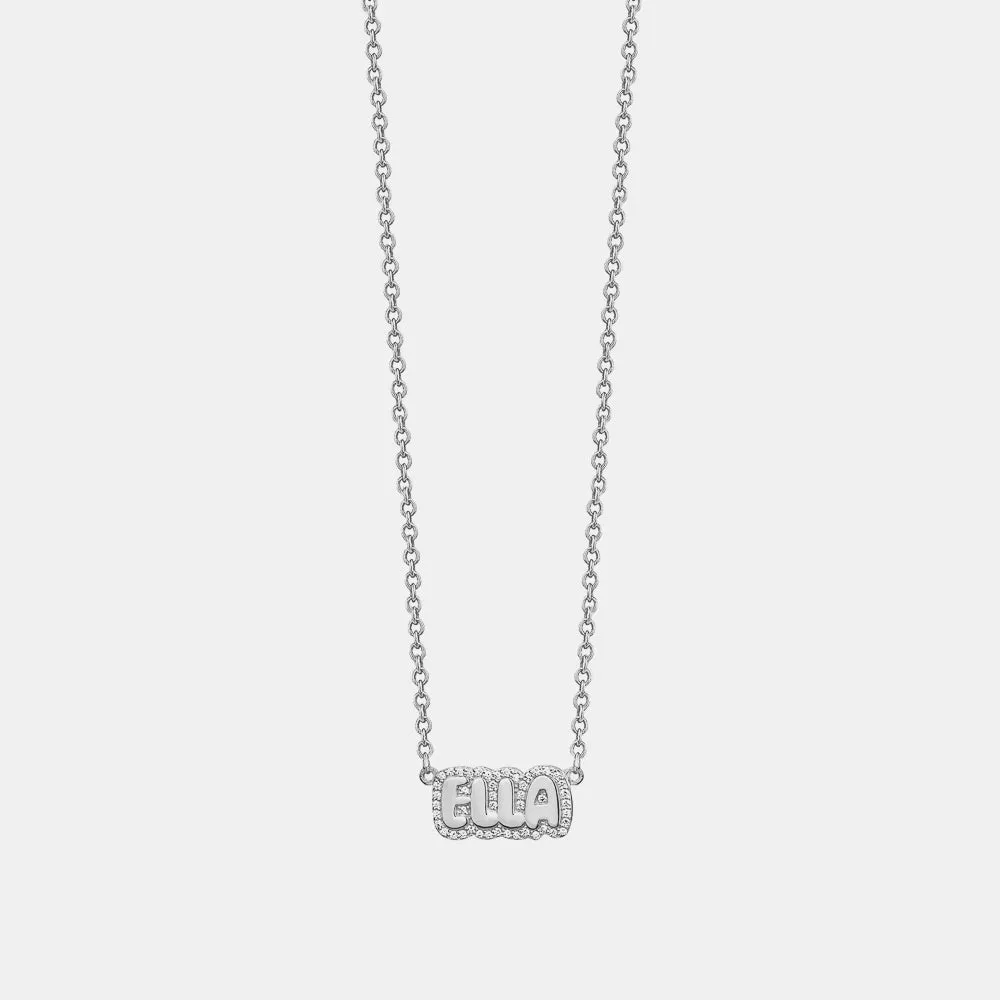Diamond Bubble Name Necklace