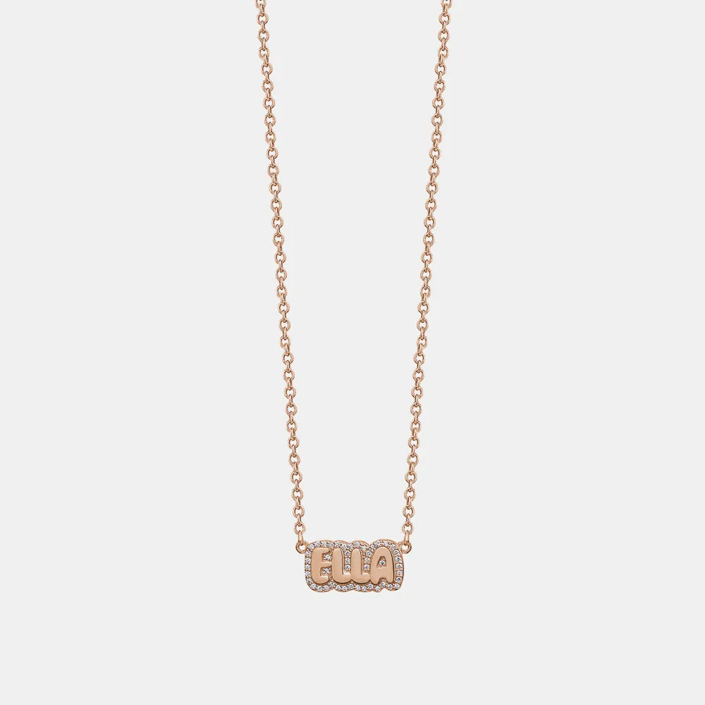Diamond Bubble Name Necklace