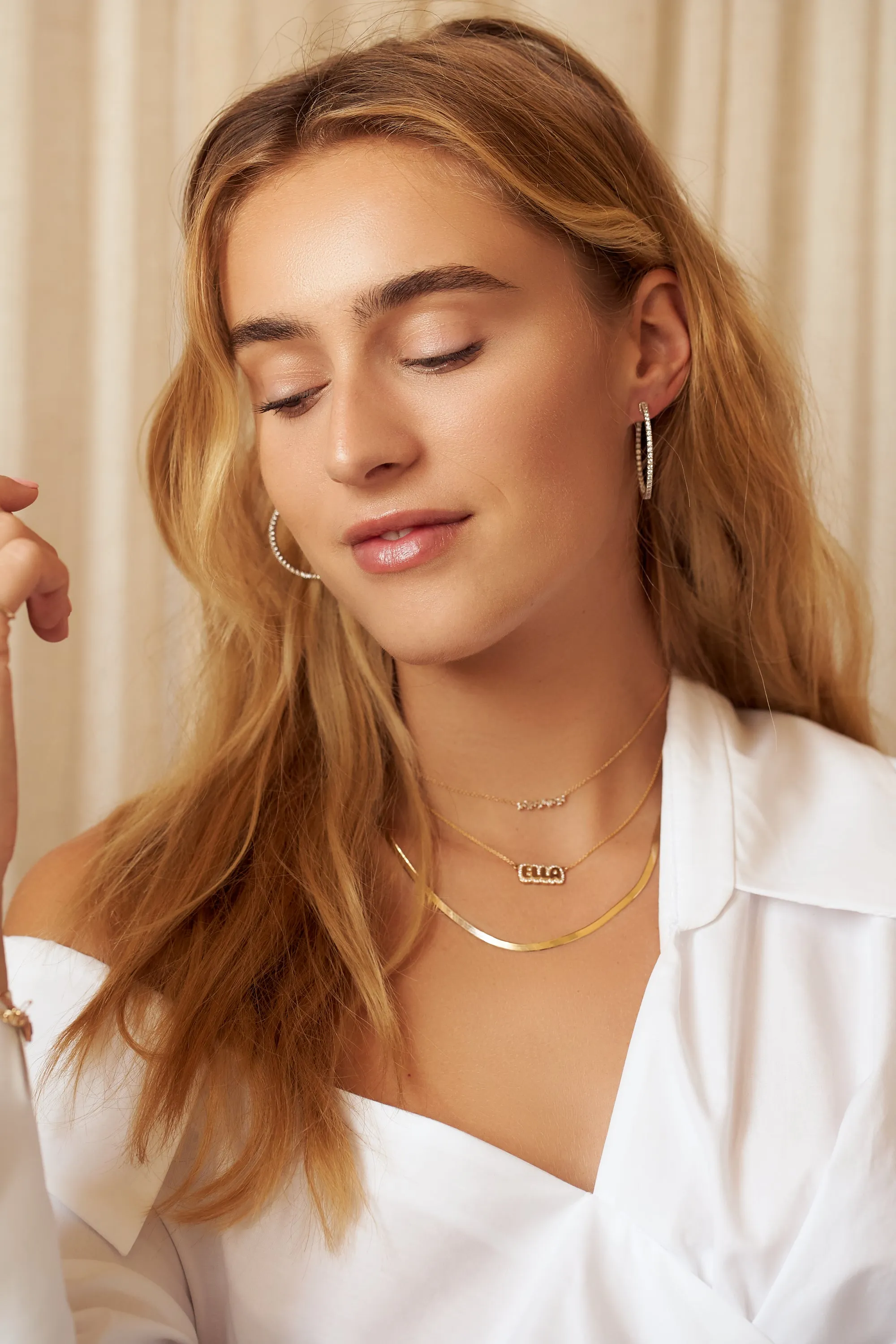 Diamond Bubble Name Necklace