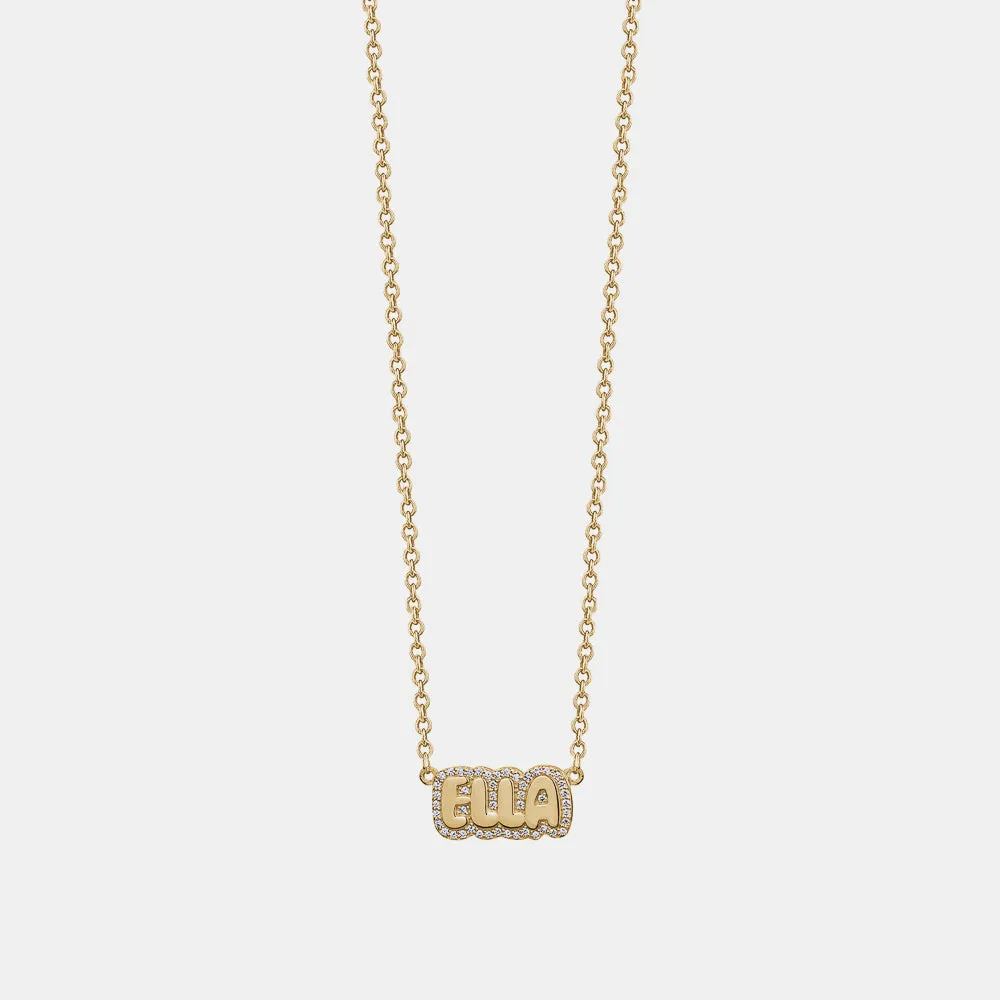 Diamond Bubble Name Necklace