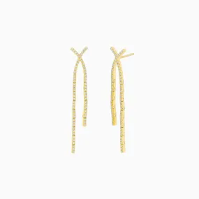Diamond Criss-Cross Drop Earrings
