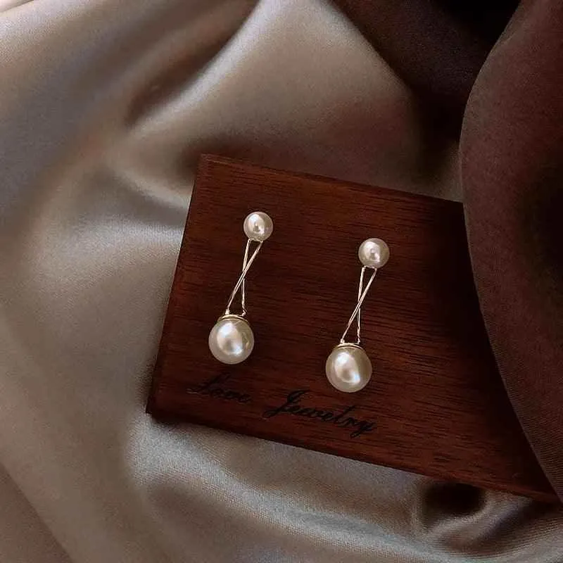 Earrings Charm Jewelry Double Pearl Fashion #DM20X31