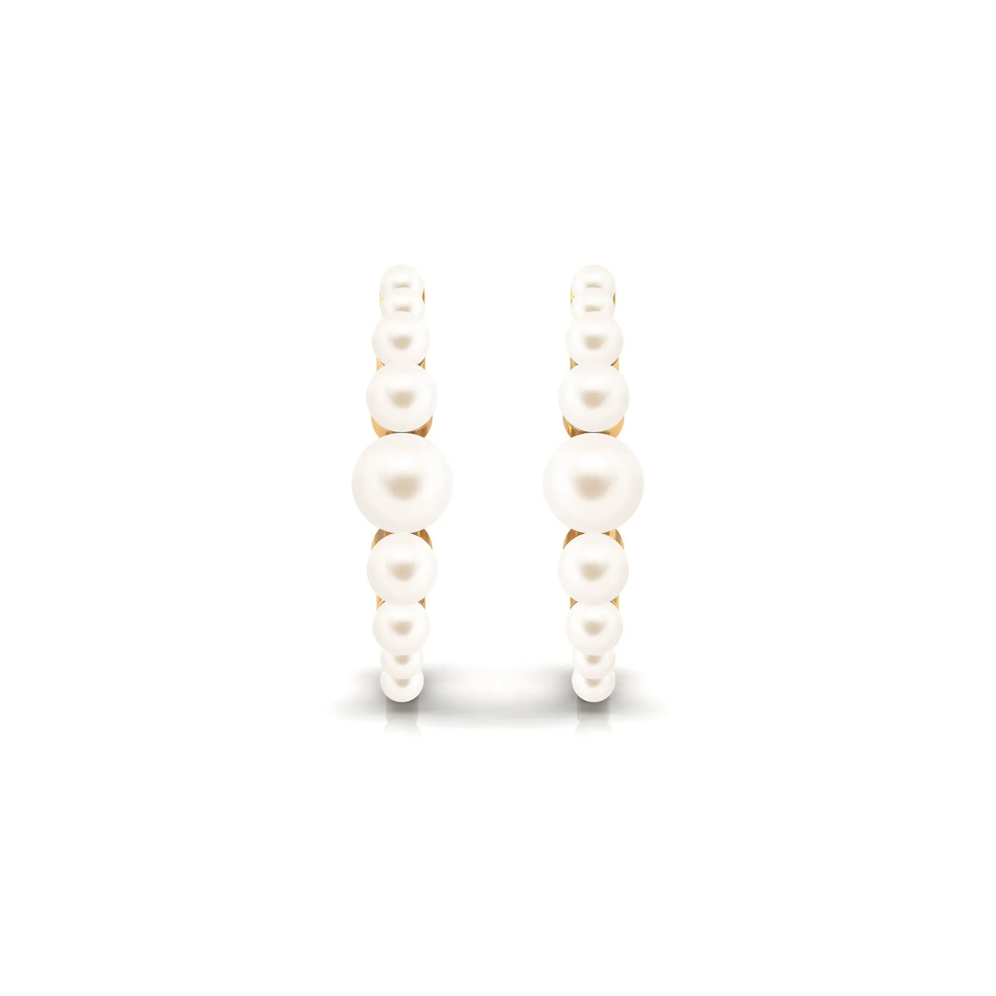 Elegant Freshwater Pearl Hoop Earrings in Graduated Style