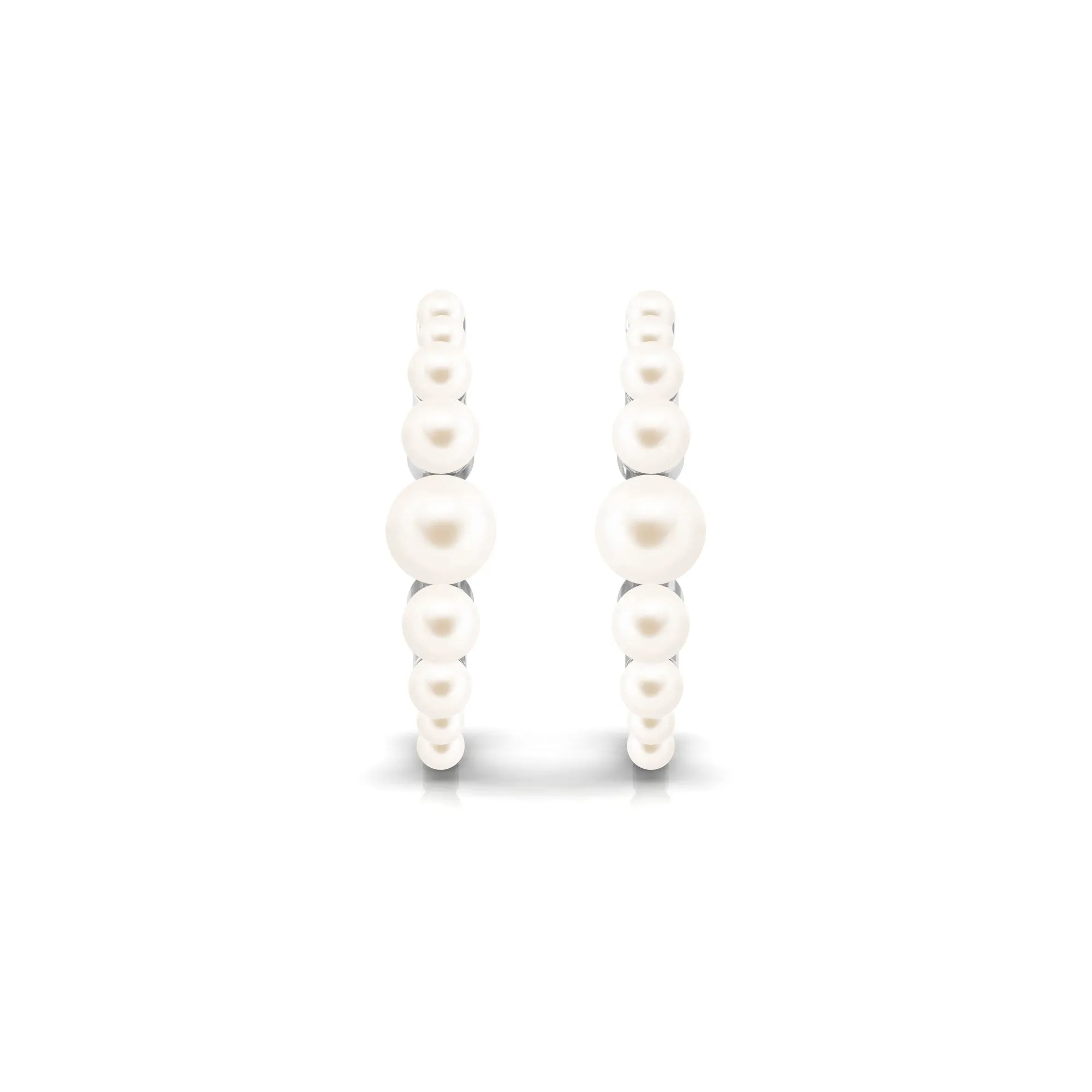 Elegant Freshwater Pearl Hoop Earrings in Graduated Style