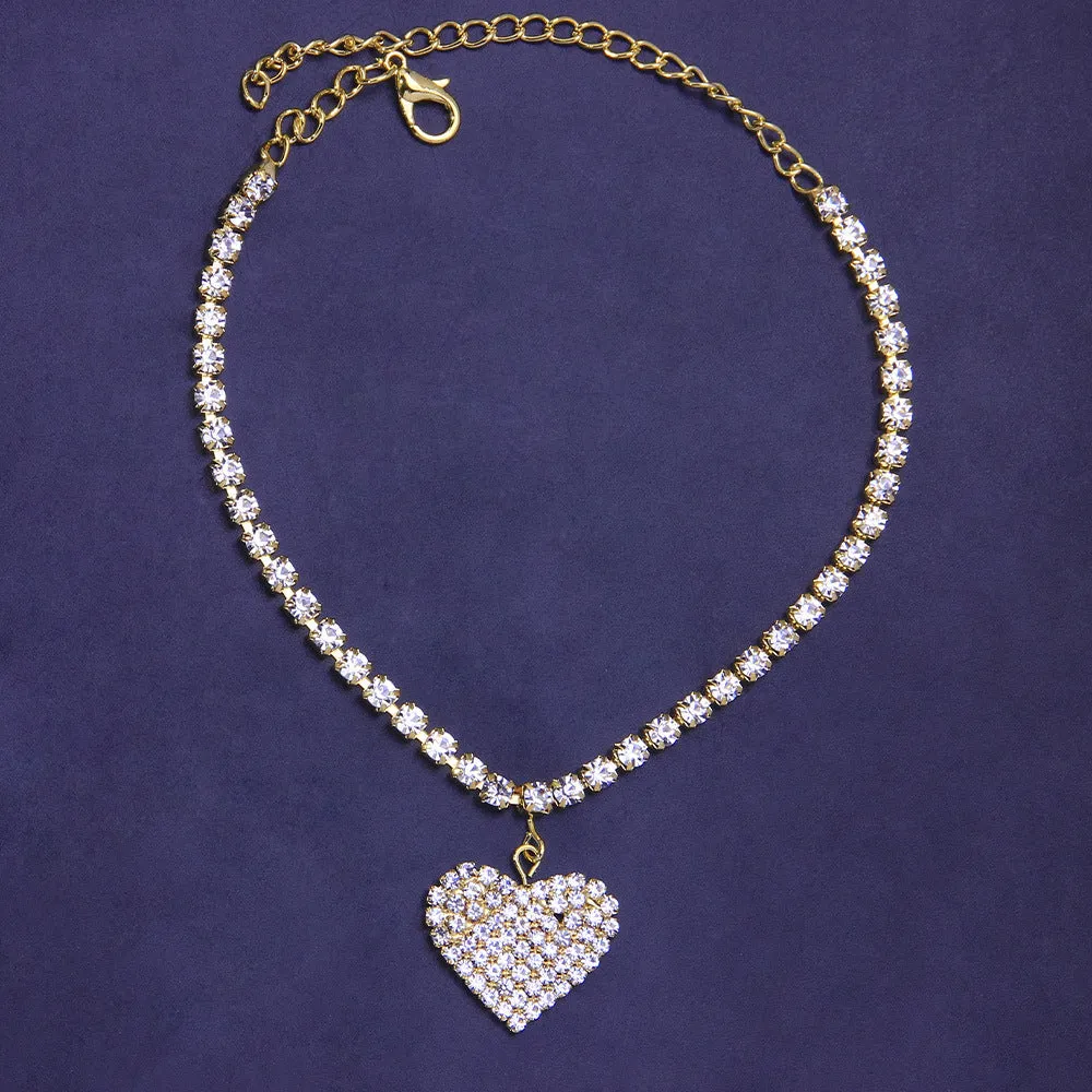Fashion Heart Rhinestone Anklets Jewelry for Women