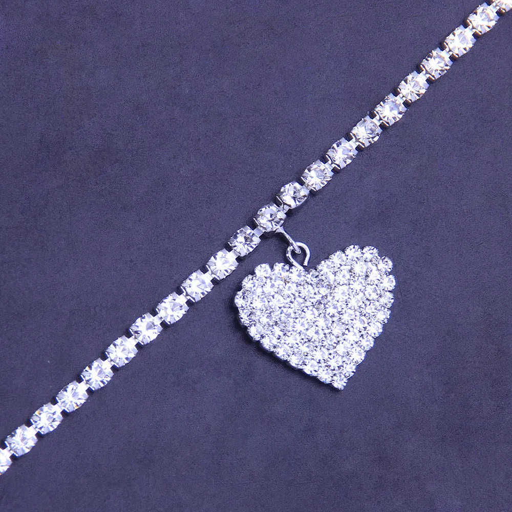 Fashion Heart Rhinestone Anklets Jewelry for Women