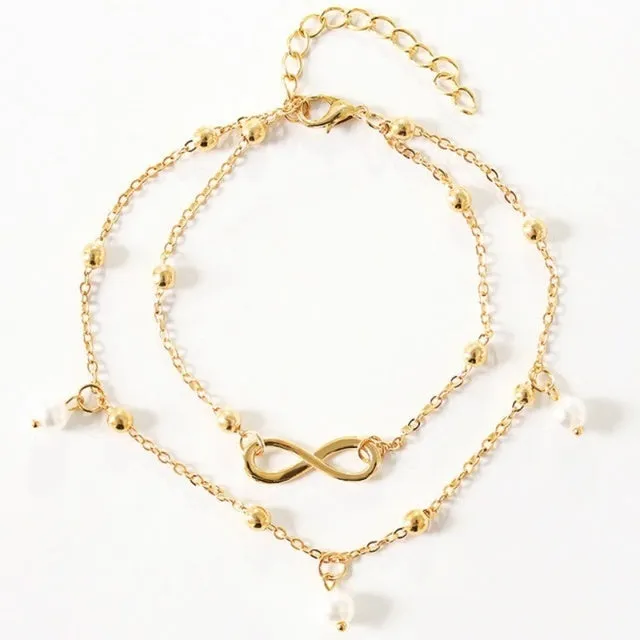 Fashion Pearl Ankle Anklet Bracelet Jewelry Women