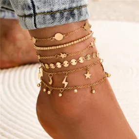 Fashion Sequins Star Ankle Bracelets for Women