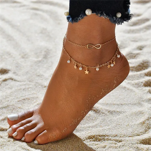 Fashion Sequins Star Ankle Bracelets for Women