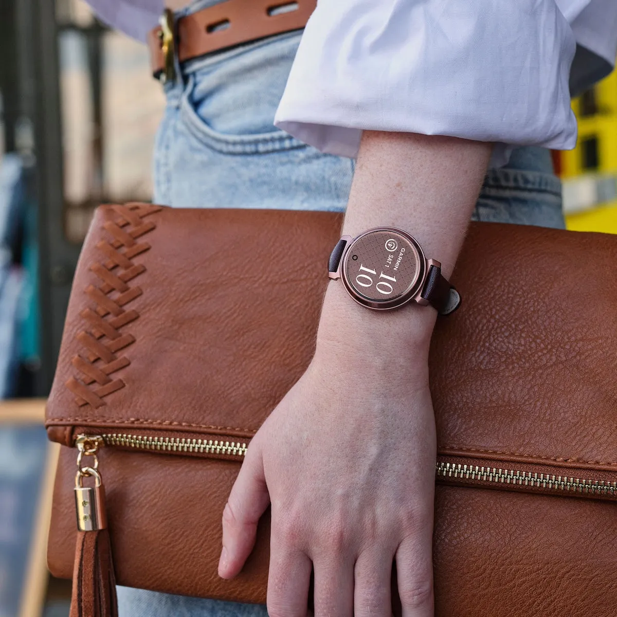 Garmin Lily 2 Classic Dark Bronze & Mulberry Leather