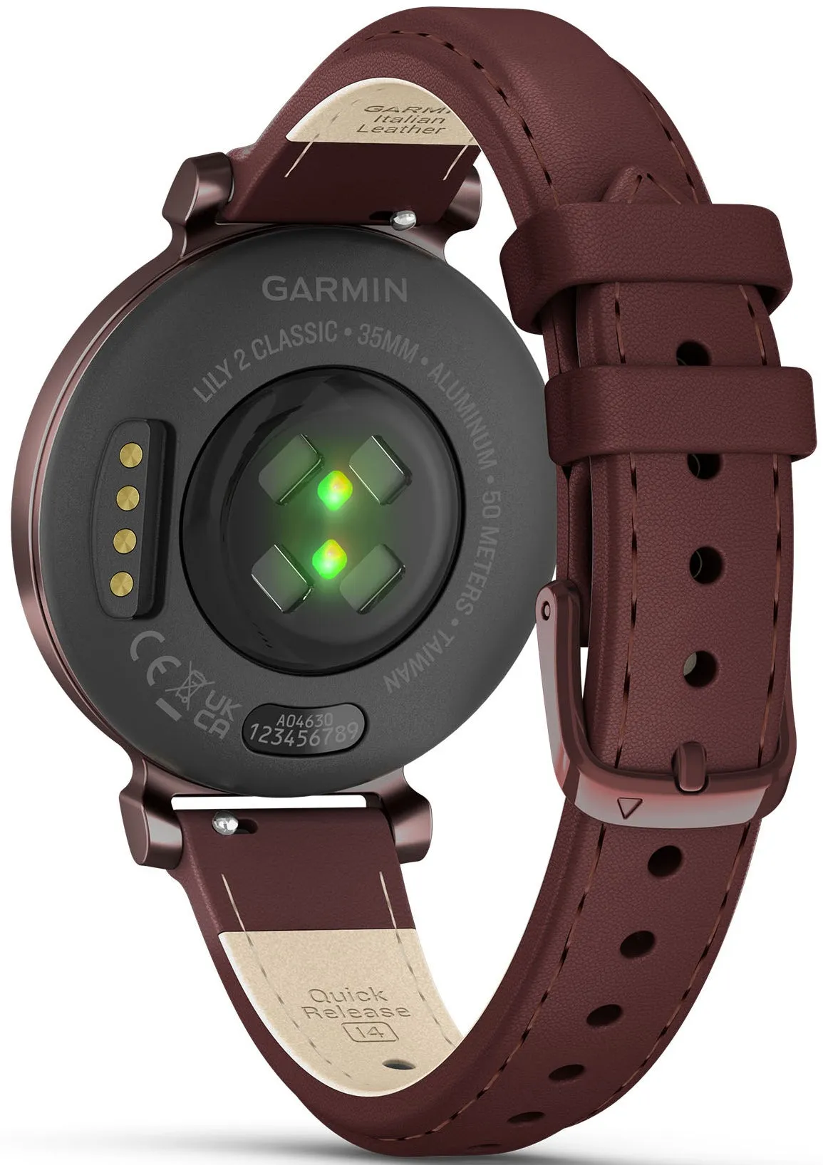 Garmin Lily 2 Classic Dark Bronze & Mulberry Leather