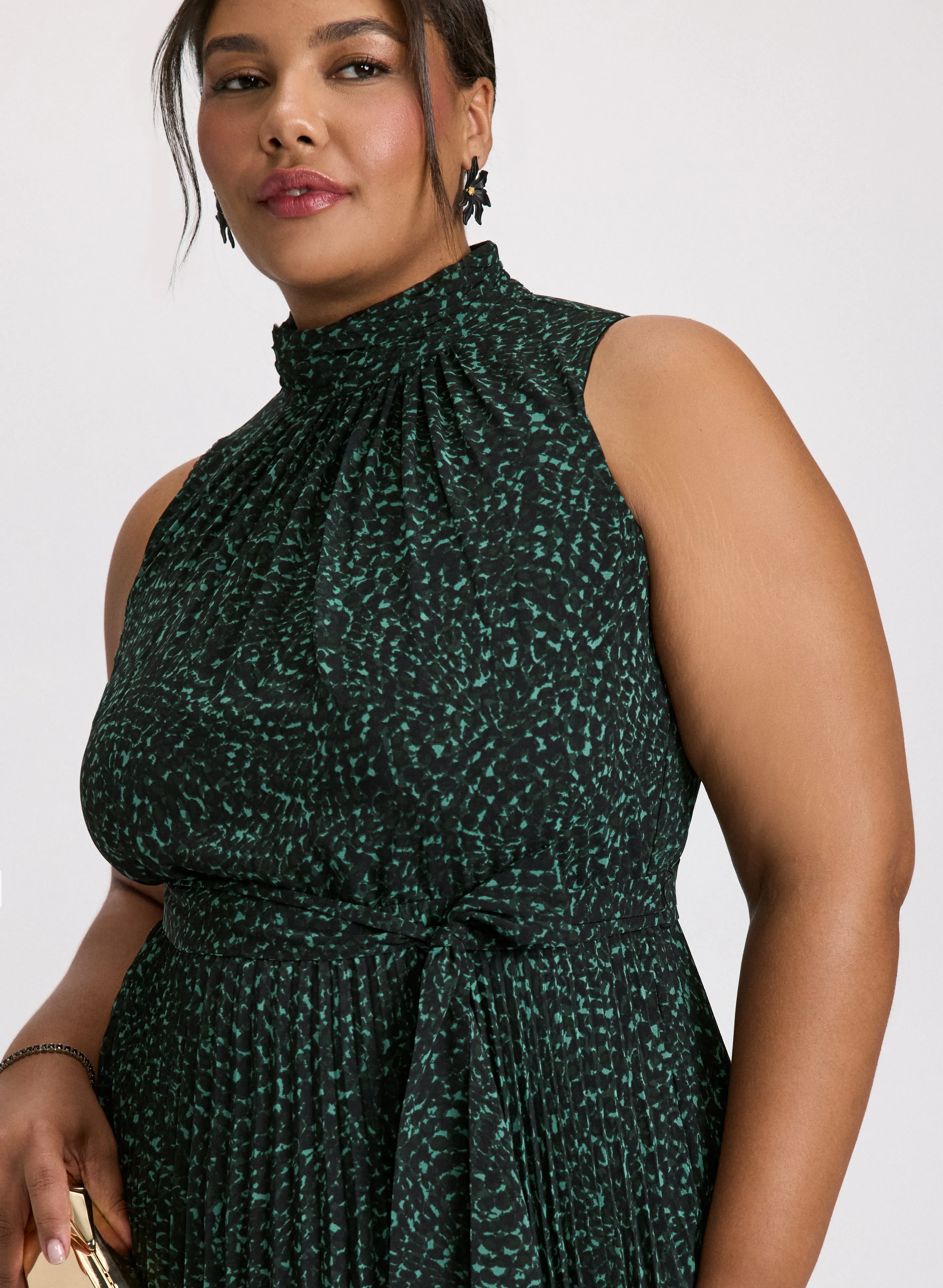 Geometric Print Asymmetrical Hem Dress