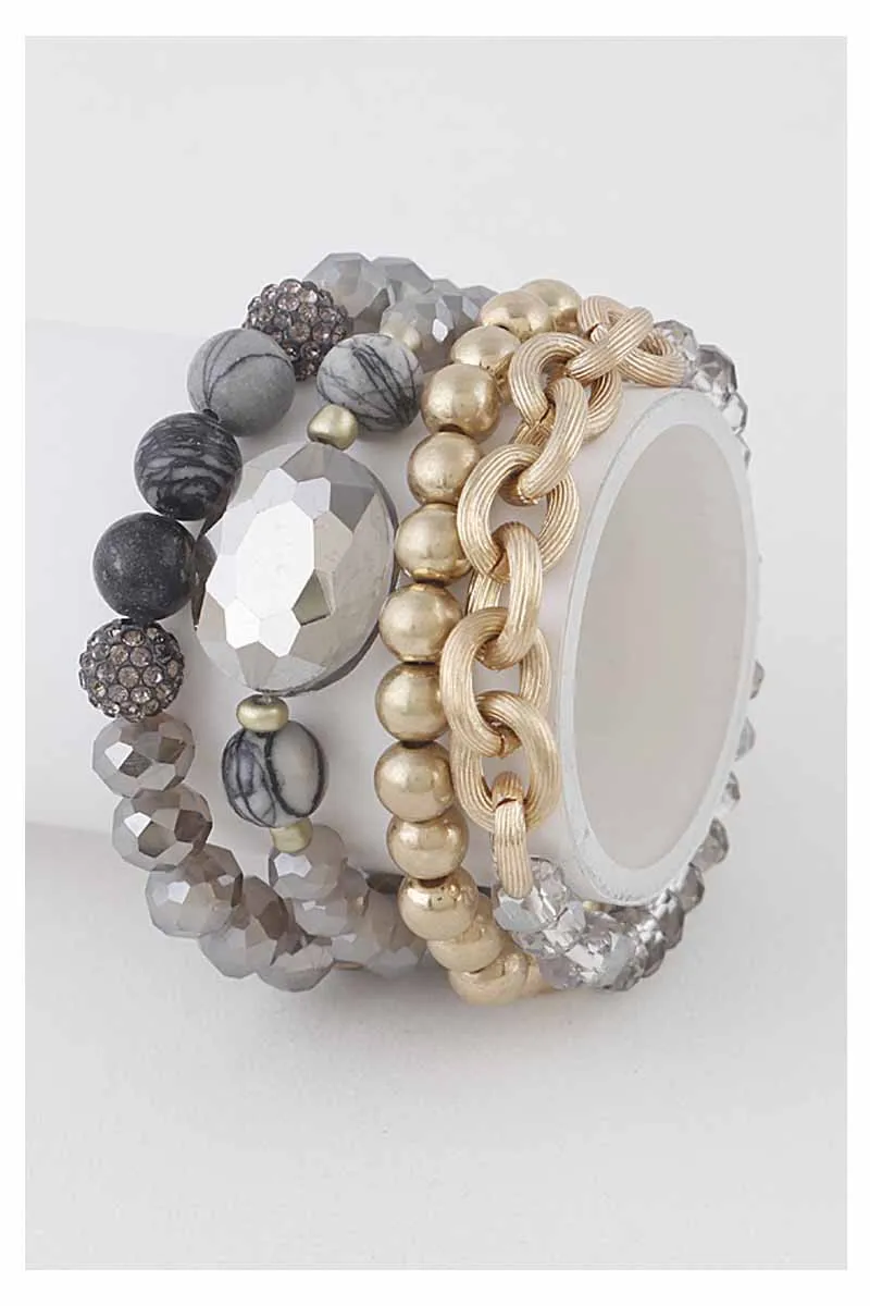 Gina Mixed Media Bracelet Set (Set of 4)