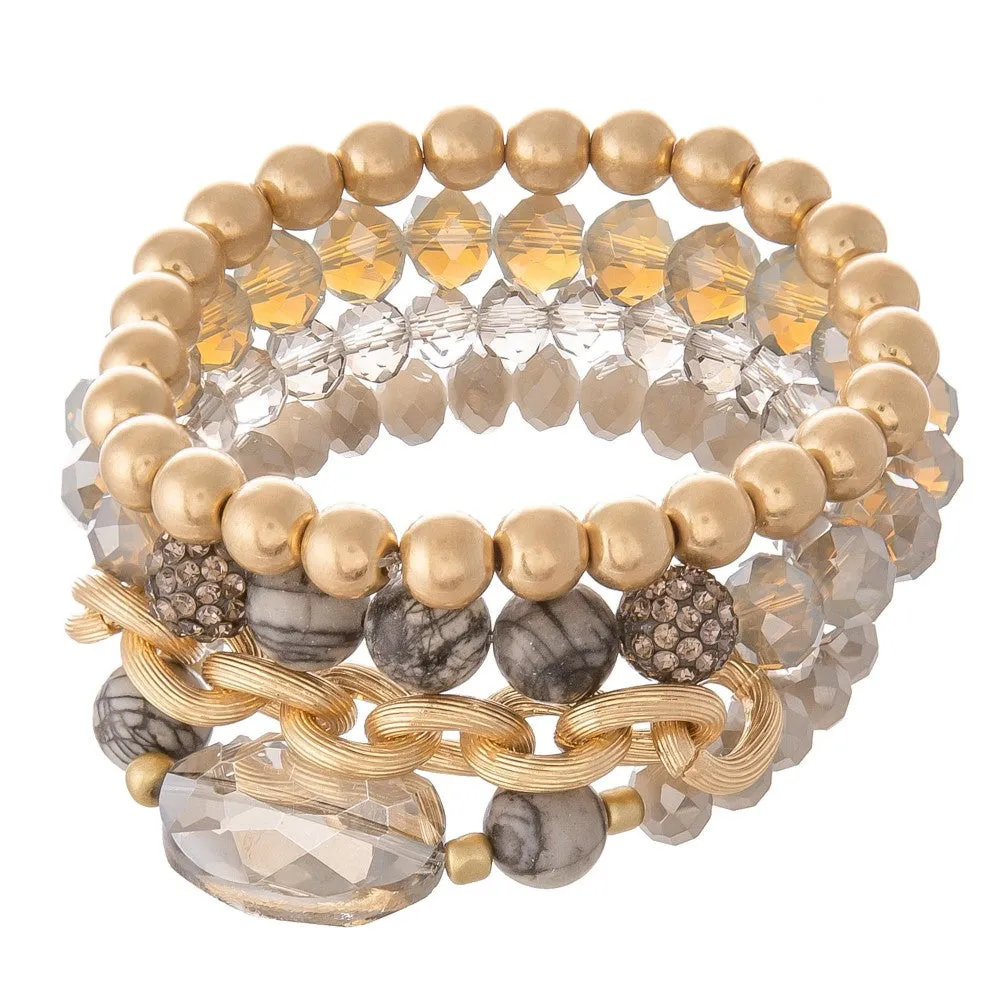 Gina Mixed Media Bracelet Set (Set of 4)