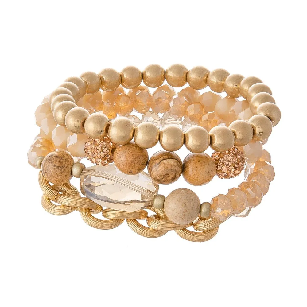 Gina Mixed Media Bracelet Set (Set of 4)