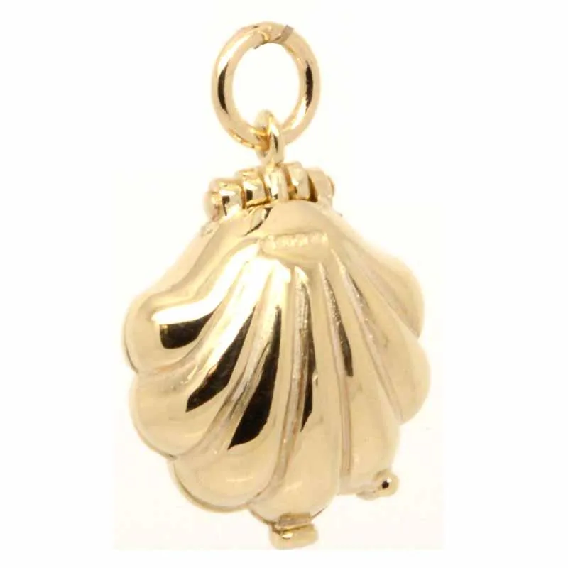 Gold Shell with Mermaid Charm