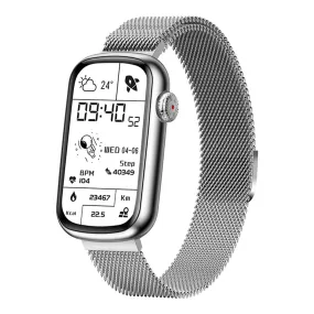 HD Touch Screen Smart Watch Sports Heart Rate Blood Pressure Blood Oxygen Monitoring-Silver