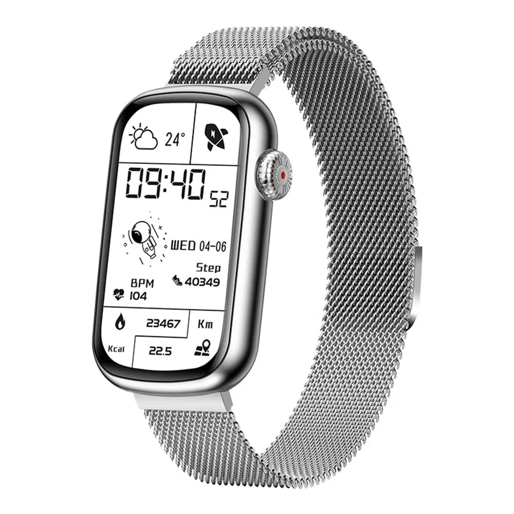 HD Touch Screen Smart Watch Sports Heart Rate Blood Pressure Blood Oxygen Monitoring-Silver