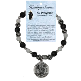 Healing Saint Italian Charm Bracelet - St Peregrine - Pack fof 4