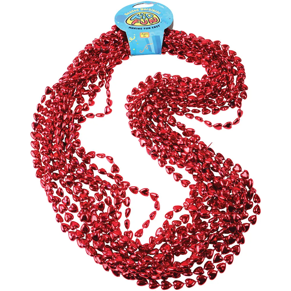 Heart Metallic Bead Necklaces Party Favor (1 Dozen)