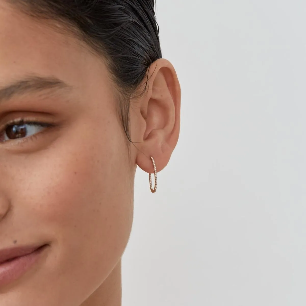 HOOP Diamond Earrings Small Pair