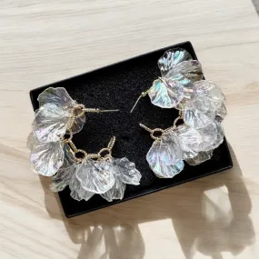 Iridescent - hoop petals earrings | floral petals earrings | bridal party earrings