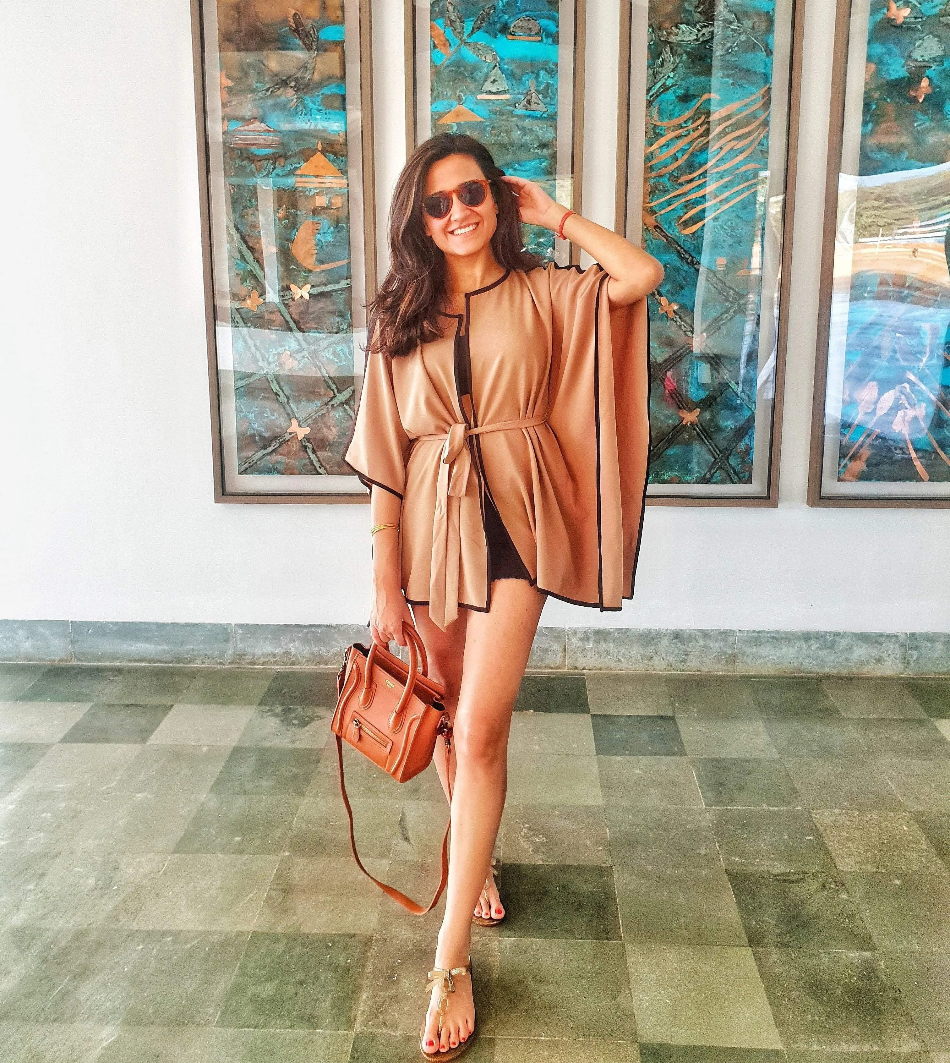 Kaftan Jacket with a Contrasting Piping Detail