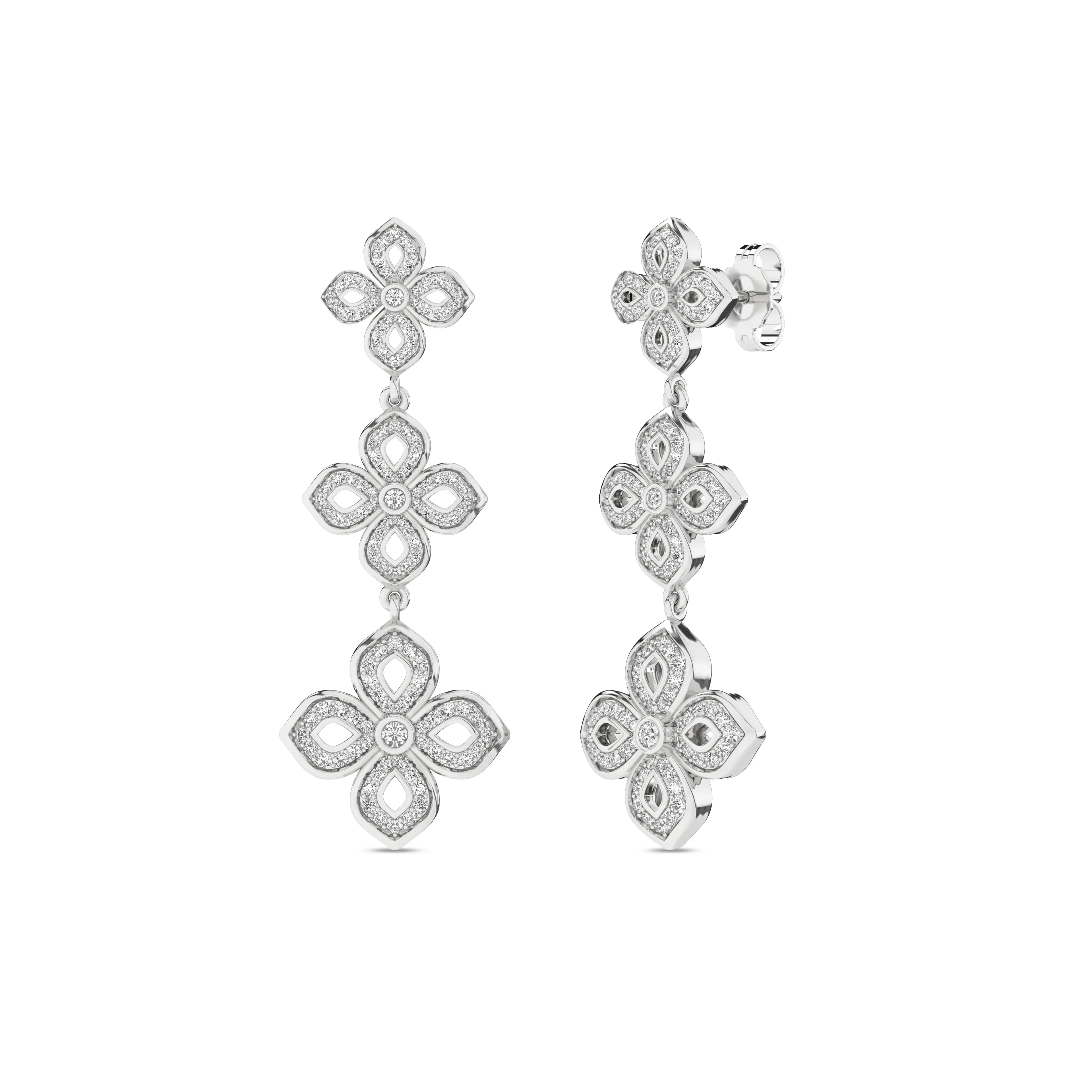 La Fleur 2 Diamond Silhouette Drop Earrings