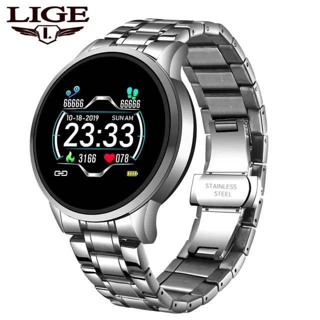 LIGE 2020 New Smart Watch Men Women Sports Watch LED screen Waterproof Fitness Tracker for Android ios Pedometer SmartWatch  Box