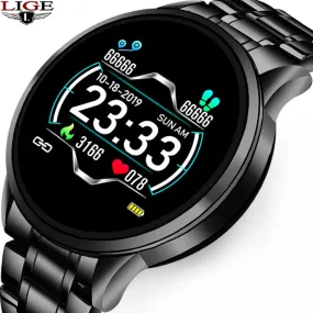 LIGE 2020 New Smart Watch Men Women Sports Watch LED screen Waterproof Fitness Tracker for Android ios Pedometer SmartWatch  Box