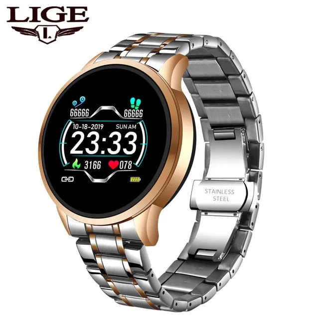 LIGE 2020 New Smart Watch Men Women Sports Watch LED screen Waterproof Fitness Tracker for Android ios Pedometer SmartWatch  Box