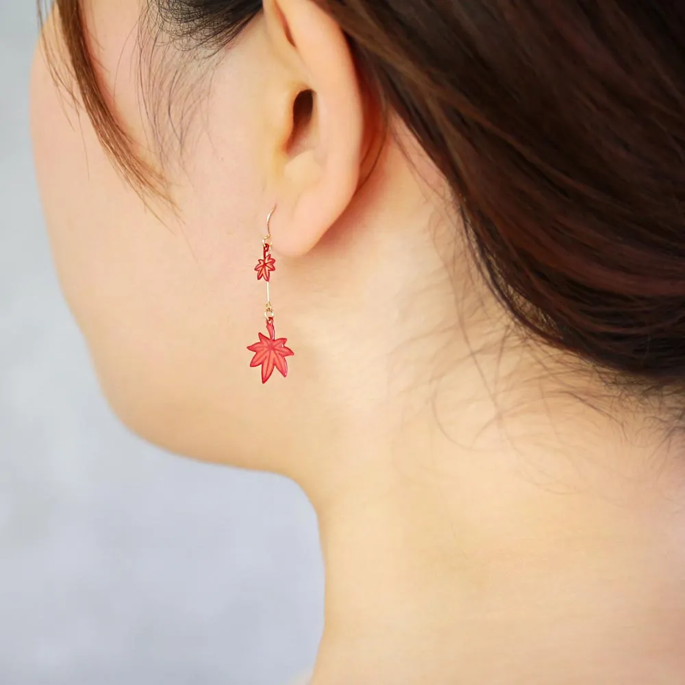 Momiji Asymmetrical Drop Earrings