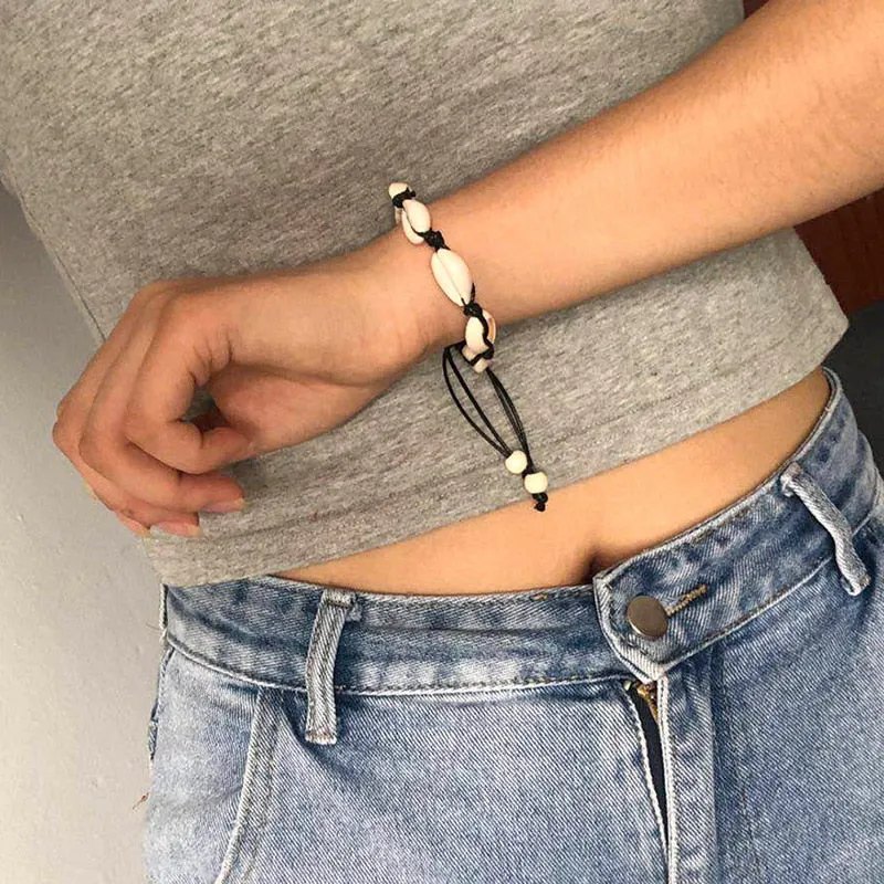 Natural Puka Shell Handmade Charm Bracelets for Women Fashion Trendy Boho Yoga Cowrie Friendship Girl Gift Pulseras Dropshipping