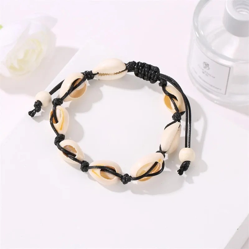 Natural Puka Shell Handmade Charm Bracelets for Women Fashion Trendy Boho Yoga Cowrie Friendship Girl Gift Pulseras Dropshipping