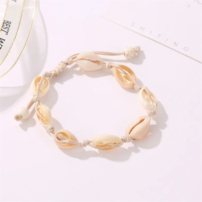 Natural Puka Shell Handmade Charm Bracelets for Women Fashion Trendy Boho Yoga Cowrie Friendship Girl Gift Pulseras Dropshipping