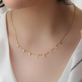 Necklace with Name On It - Name Chain Necklace, Gold-Plated Name Necklace by Cushy Pups