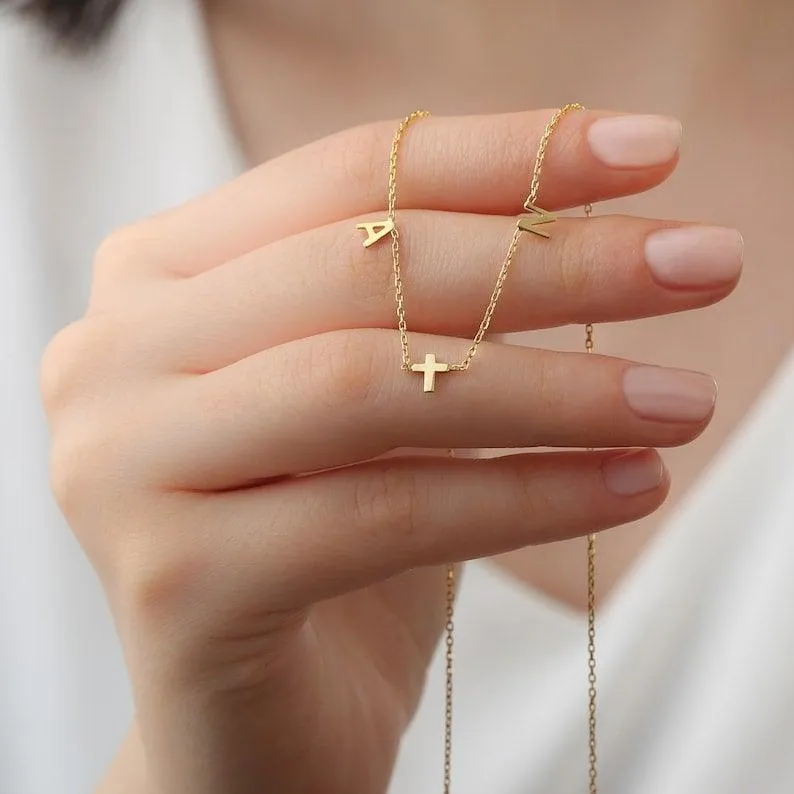 Necklace with Name On It - Name Chain Necklace, Gold-Plated Name Necklace by Cushy Pups