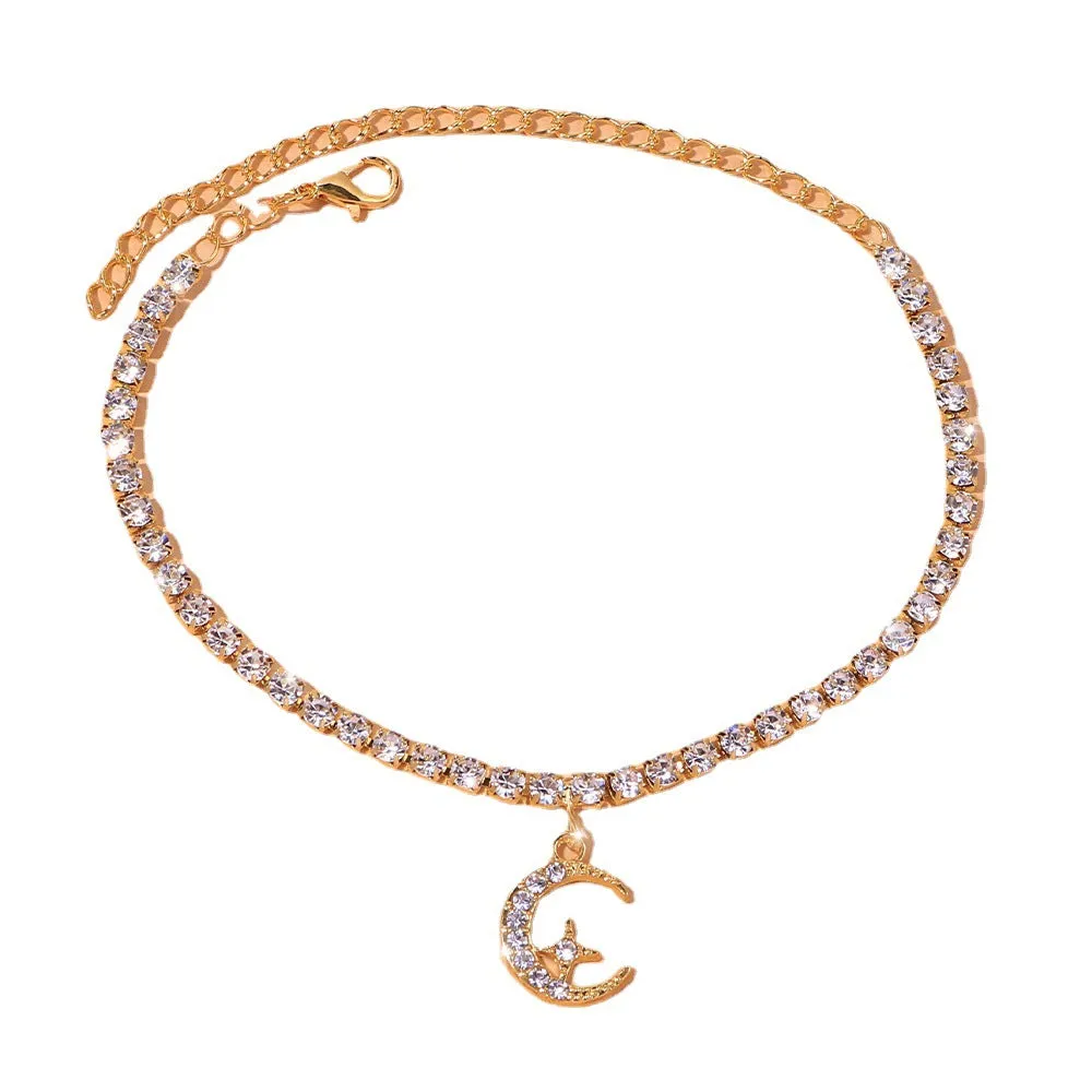New Arrival Fashion Gold Silver Color Star Moon Anklet for Women