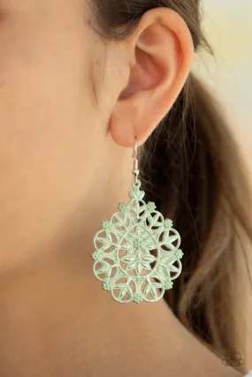 Paparazzi Earring ~ Floral Affair - Green