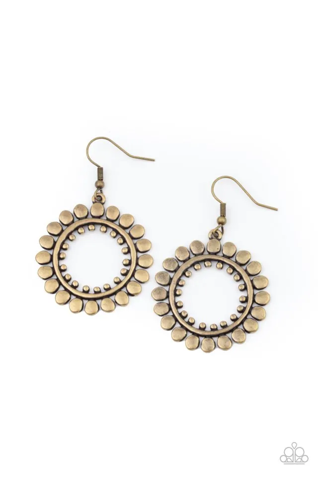 Paparazzi Earring ~ Radiating Radiance - Brass