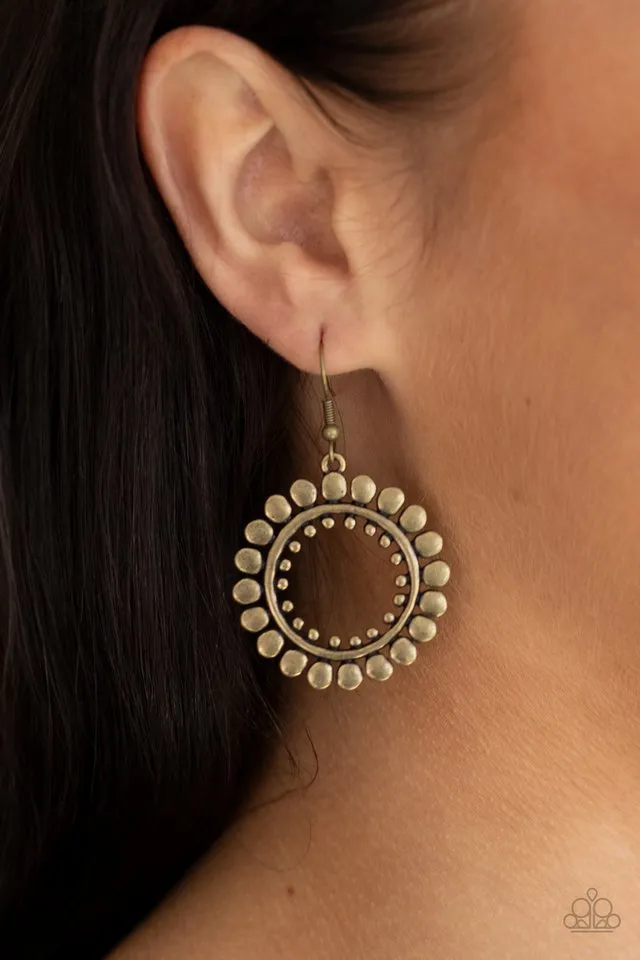 Paparazzi Earring ~ Radiating Radiance - Brass