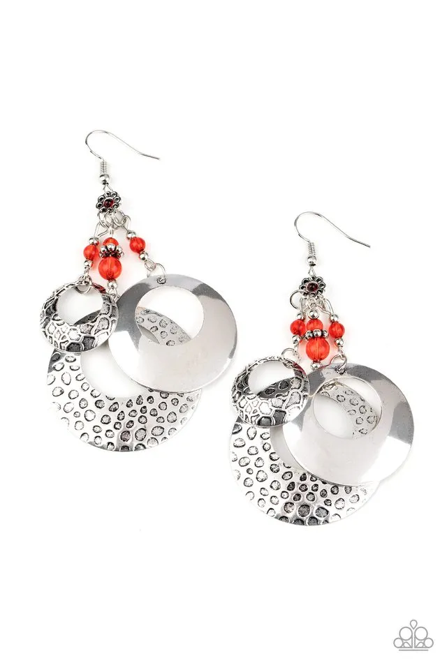 Paparazzi Earring ~ Wanderlust Garden - Red