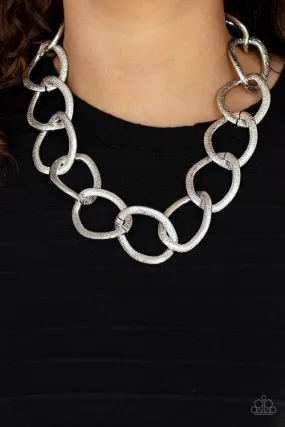 Paparazzi Necklace ~ Industrial Intimidation - Silver