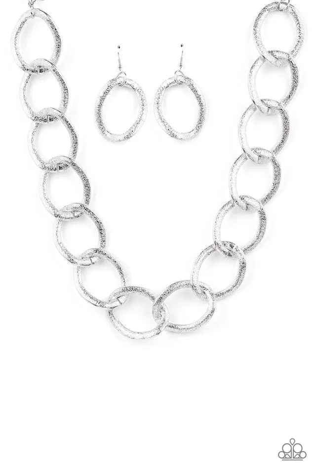 Paparazzi Necklace ~ Industrial Intimidation - Silver