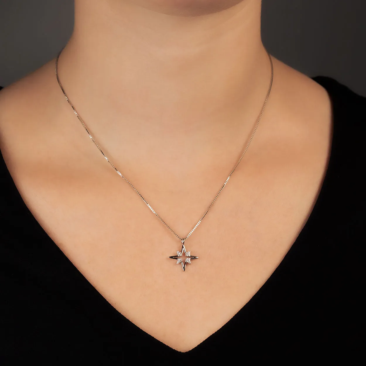Pavé Star Pendant - Silver