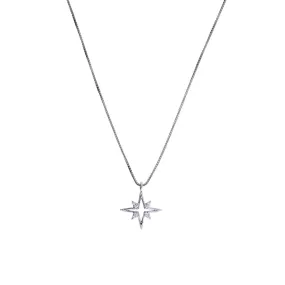 Pavé Star Pendant - Silver