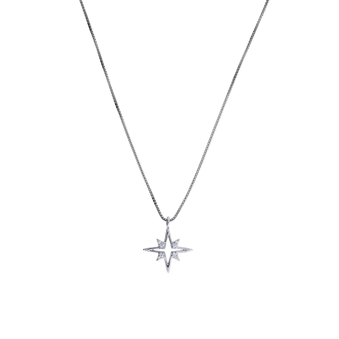 Pavé Star Pendant - Silver