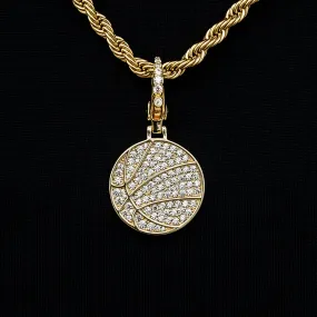 Pave Basketball Clip On Pendant